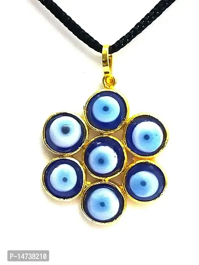 Astroghar Seven Evil Eyes Gold Plated Big Pendant For Protection