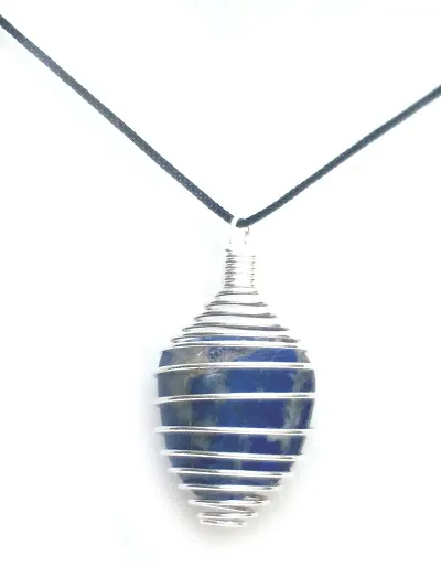 Astroghar Lapis Lazuli Tumble Crystal Cage Pendant for Men Women