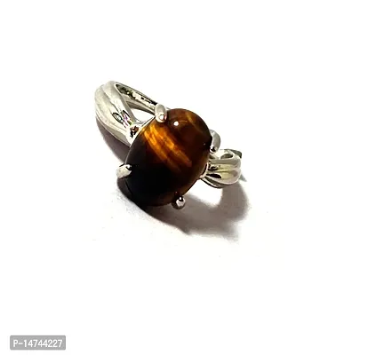 ASTROGHAR Natural Tiger Eye Oval Crystal Stone 20 number Ring For Men And Women-thumb2