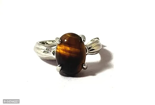 ASTROGHAR Natural Tiger Eye Oval Crystal Stone 20 number Ring For Men And Women