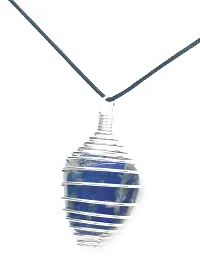 Astroghar Natural Lapis Lazuli Tumble Crystal Cage Pendant for Men  Women-thumb1