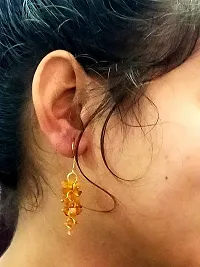 Astroghar Natural Carnelian Crystal Gold Plated Tops Jhumka Earring Pair For Women And Girls-thumb3