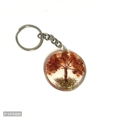 ASTROGHAR Carnelian Crystal Tree Of Life Crystal Chips in Orgone key Chain key Ring