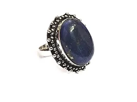 Astroghar Natural lapis Lazuli Oval Shaped Crystal Ring For Women And Men For Reiki Chakra Healing-thumb2