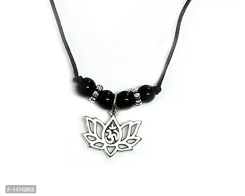 Astroghar Om Auspicious Urja Symbol In Lotus Flower Charm Yoga Pendant For Men And Women