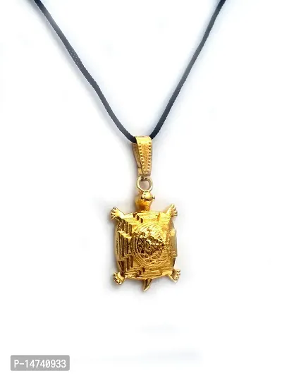 Astroghar Meru Tortoise Shri Yantra Metal Panchdhatu Gold Plated Pendant for Men  Women