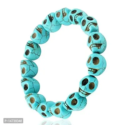 ASTROGHAR Synthetic Crystal Turquoise Skull Shaped 10 mm Multicolor Bracelet for Unisex