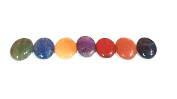 Astroghar 7 Chakra Gemstone Oval Palm Stone Set-thumb1