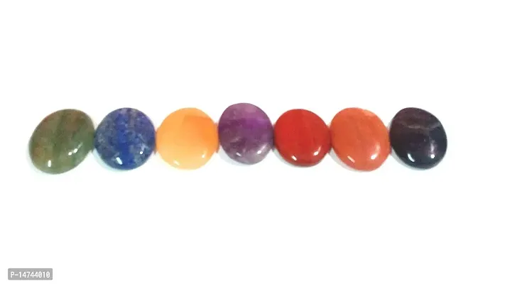 Astroghar 7 Chakra Gemstone Oval Palm Stone Set-thumb2