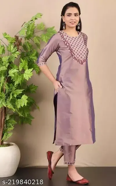 Stylish Silk Kurta, Bottom and Dupatta Set For women