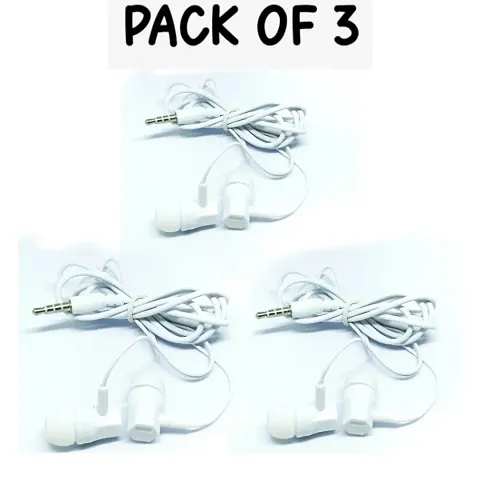 3.5mm Wired in Ear Headphone Pack Of 3