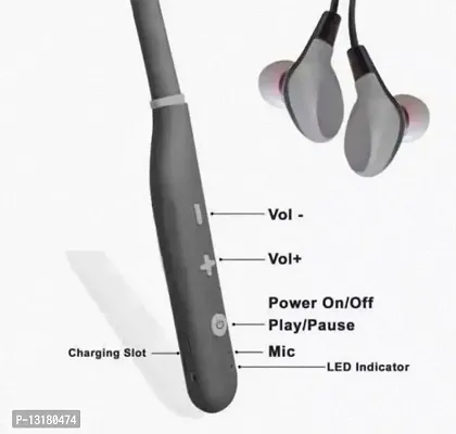 Bluetooth Wireless Earphones with Mic, 24Hrs Playback, 13mm Driver, Deep Bass, Fast Charging-thumb2