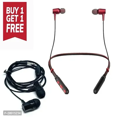 Wireless in Ear Bluetooth Neckband with wired Earphone ( Combo )-thumb0