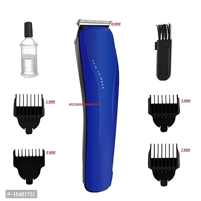 HAIR TRIMMER AT-528 FOR MEN , BEARD CORDLESS RECHARGEABLE HAIR TRIMMER CLIPPER RUNNING TIME 45 MINTUES ( BLUE)-thumb2