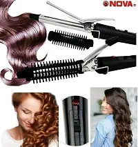 Hair Dryer For Women Nova 6130 1800 Watts Black/Red and Women's 471-B Brush Style Hair Curler ......-thumb4