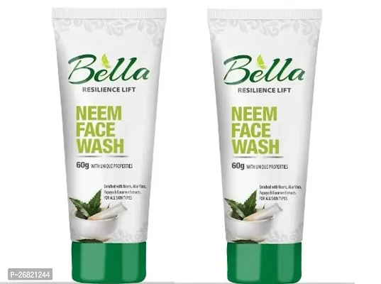 Bella Enriched With Unique Properties Aloe Vera, Papaya, Cucumber, Neem Face Wash For Skin Types 60Gm (Pack Of 2)-thumb0