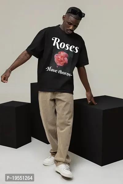 Roses Have Thorns Black Overszied T-Shirt| XET-ERAXL-thumb3