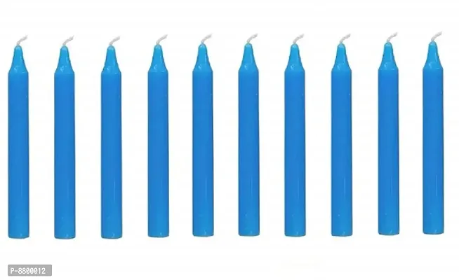 Pack of 10 pcs 5 Inch 14mm Premium Blue Taper Candles 5 Inch, Blue Household Candles (Pack of 10 Pcs) (5 INCH, 14mm) (Blue)