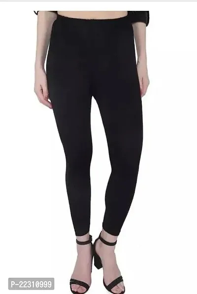 Fabulous Black Cotton Lycra Solid Leggings For Women-thumb0