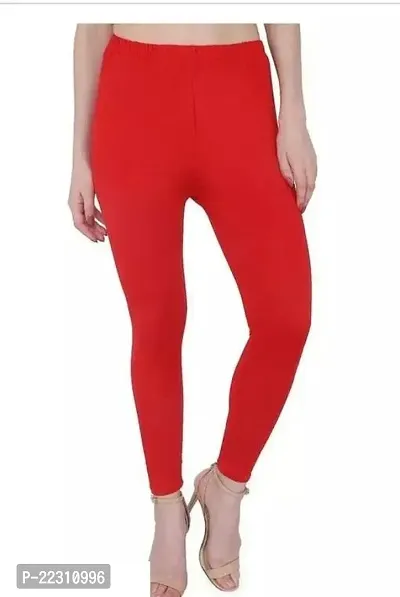 Fabulous Red Cotton Lycra Solid Leggings For Women-thumb0