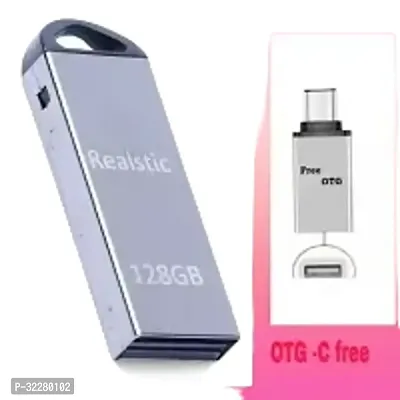 PD V220 2IN1 OTG METALS 64, 128 GB Pen Drive  (Silver)-thumb0