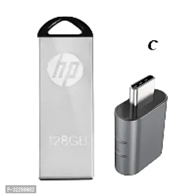 PD V220 2IN1 OTG METALS 64, 128 GB Pen Drive  (Silver)-thumb0