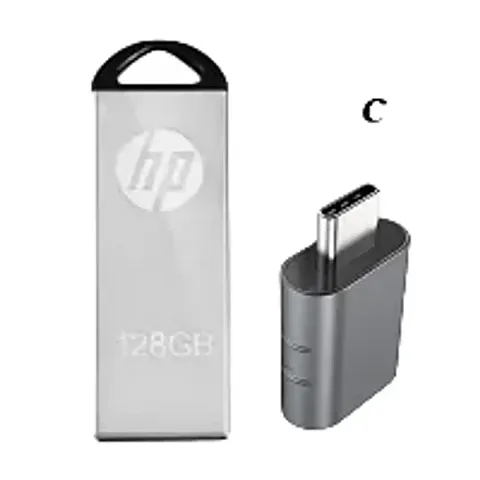 PD V220 2IN1 OTG METALS 64, 128 GB Pen Drive  (Silver)