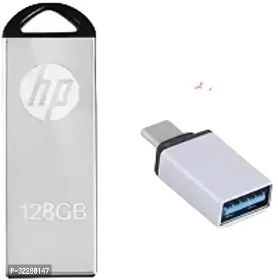 PD V220 2IN1 OTG METALS 64, 128 GB Pen Drive  (Silver)-thumb0