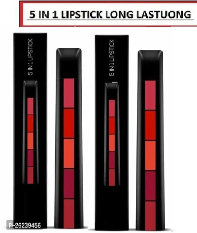 VAGONS Fantastic 5 Step Lipstick 5 in 1 Lipstick Pack of 2 RED Edition-thumb0