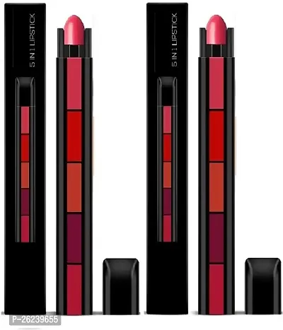 HARDAN Beauty 5 in 1 Sensational Enrich Creamy Matte Lipstick, The Red Pack of 2  (The Fab Red Edition, 15 g)