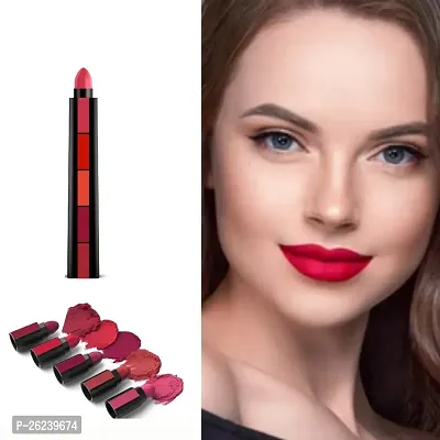 HARDAN Color Sensational Fab Creamy Matte Finish 5in1 Lipstick (Red Edition)  (Multicolor, 7.5 g)-thumb0