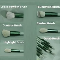 Fix+ Plus 13pcs Makeup Brush Set Makeup Brushes Foundation Powder Eyeshadow Eyebrow Brush Set Celebrity Cosmetic Tool Brush with Green Bag Synthetic Kabuki Compatible Tool Kit-thumb2