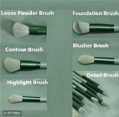 Fix+ Plus 13pcs Makeup Brush Set Makeup Brushes Foundation Powder Eyeshadow Eyebrow Brush Set Celebrity Cosmetic Tool Brush with Green Bag Synthetic Kabuki Compatible Tool Kit-thumb3