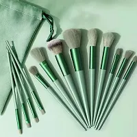Fix+ Plus 13pcs Makeup Brush Set Makeup with Green Bag Synthetic Compatible Tool Kit-thumb1