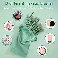 Fix+ Plus 13pcs Makeup Brush Set Makeup with Green Bag Synthetic Compatible Tool Kit-thumb2