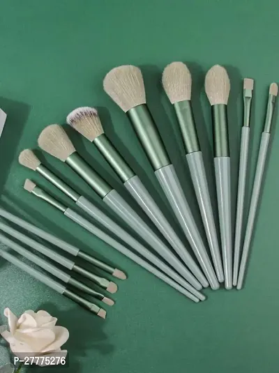 Professional Fix+ Plus 13pcs Makeup Brush Set Makeup Brushes Foundation Powder Eyeshadow Eyebrow Brush Set Celebrity Cosmetic Tool Brush with Green Bag Synthetic Kabuki Compatible Tool Kit-thumb0