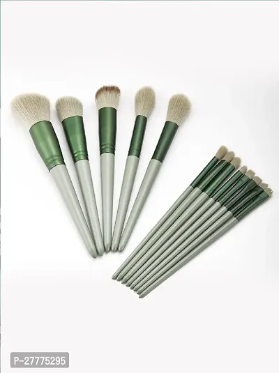 Professional Fix+ Plus 13pcs Makeup Brush Set Makeup Brushes Foundation Powder Eyeshadow Eyebrow Brush Set Celebrity Cosmetic Tool Brush with Green Bag Synthetic Kabuki Compatible Tool Kit