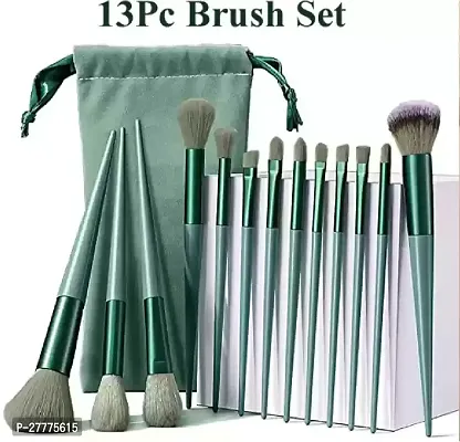 Makeup Brush Set - 13 Piece Makeup Brushes for Eyeshadow, Powder, Blush,  Foundation Blending Brush Set with Portable Pouch Fix+ Brushes-thumb0