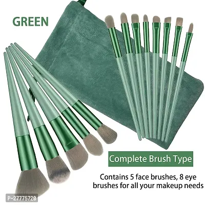 Professional Fix+ Plus 13pcs Makeup Brush Set Makeup Brushes Foundation Powder Eyeshadow Eyebrow Brush Set Celebrity Cosmetic Tool Brush with Green Bag Synthetic Kabuki Compatible Tool Kit