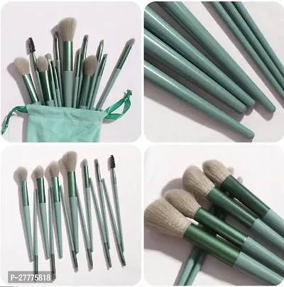 Makeup Brushes With Brush Holder/Pouch Fix+ Combo of 13 Brushes for Beginner and Professionals-thumb0