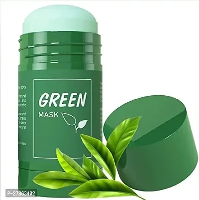 Green Mask Stick For Face, Blackhead Remover Stick, Purifying Clay Mask for Blackheads, Whiteheads  Oil Control, Face Cleansing Mask Stick,. (Pack of 1)-thumb0