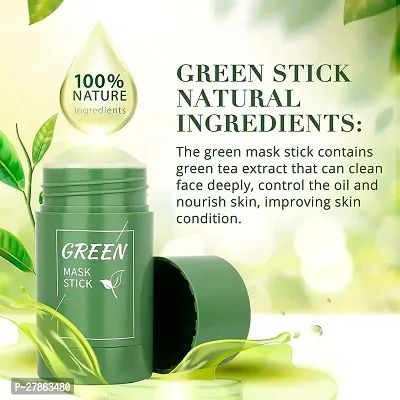 Green Tea Mask Stick for Face Purifying Blackhead Remove for Men and Women Anti-Acne Oil Control Stick Mask For Deep Cleaning,40g for All Skin Types Pack of-1-thumb0