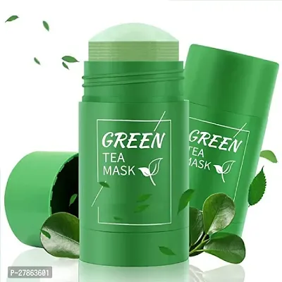 Green Tea Mask Stick for Face Purifying Anti-Acne Oil Control Blackhead Remove Face Mask for Men  Women (Green)-thumb0
