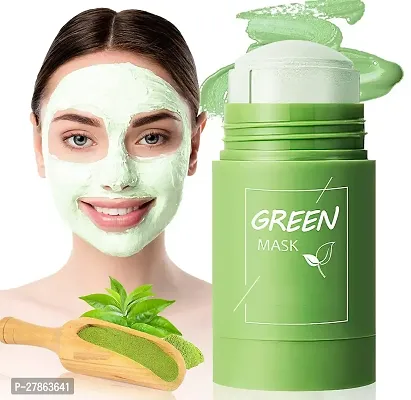 Green Tea Purifying Anti-Acne Solid Fine Portable Cleansing Mud Apply Face Mask. Pack of 1-thumb0