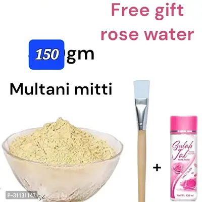 Face Pack Multani Mitti 200g+ Rose water + Face Pack Brush Combo offer