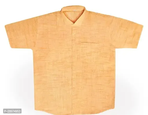 Stylish Orange Cotton Casual Shirt For Men-thumb0