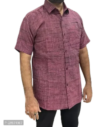 Stylish Purple Cotton Casual Shirt For Men-thumb0