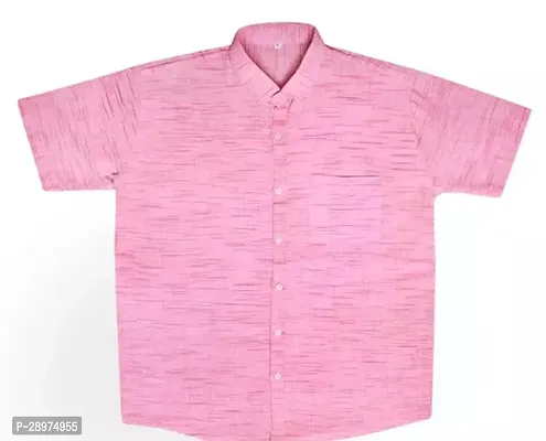 Stylish Pink Cotton Casual Shirt For Men-thumb0