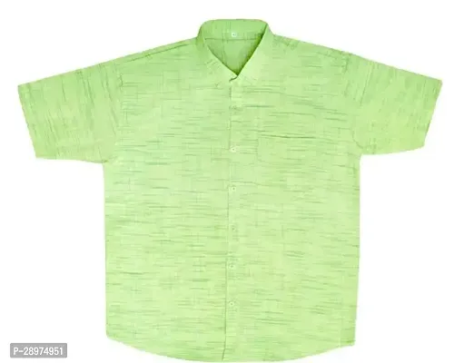 Stylish Green Cotton Casual Shirt For Men-thumb0