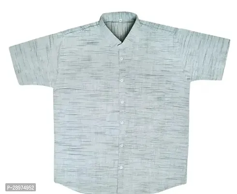 Stylish Grey Cotton Casual Shirt For Men